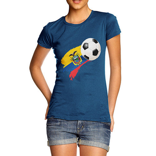 Ecuador Football Flag Paint Splat Women's T-Shirt 