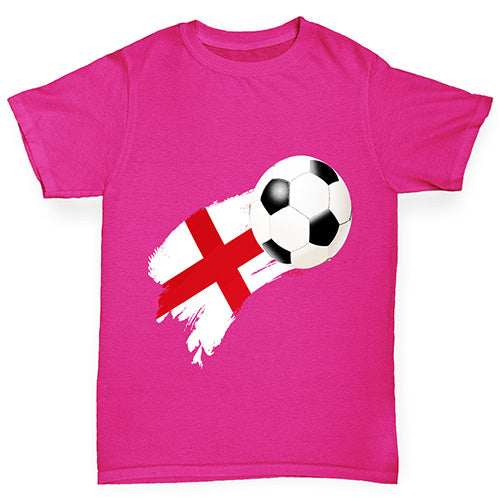 England Football Flag Paint Splat Girl's T-Shirt 