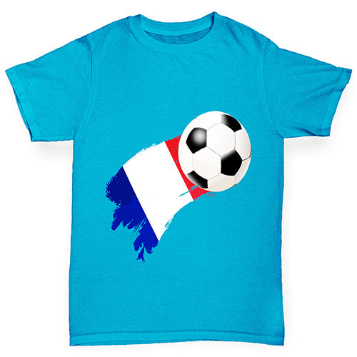 France Football Flag Paint Splat Boy's T-Shirt