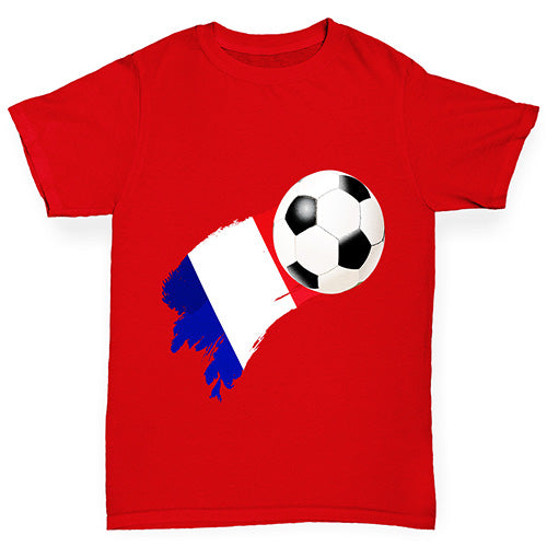 France Football Flag Paint Splat Girl's T-Shirt 