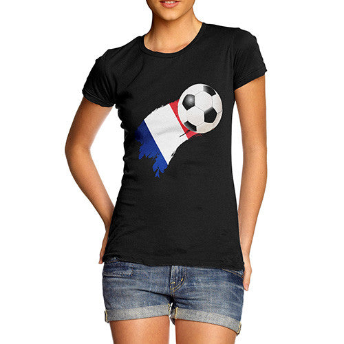 France Football Flag Paint Splat Women's T-Shirt 