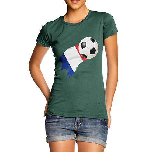 France Football Flag Paint Splat Women's T-Shirt 