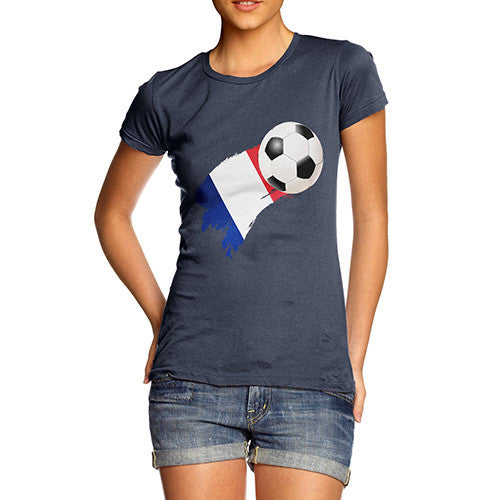 France Football Flag Paint Splat Women's T-Shirt 