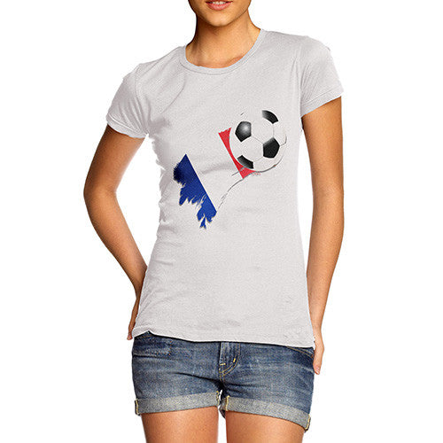 France Football Flag Paint Splat Women's T-Shirt 