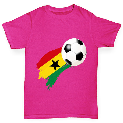 Ghana Football Flag Paint Splat Girl's T-Shirt 