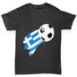 Greece Football Flag Paint Splat Boy's T-Shirt