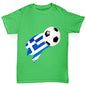 Greece Football Flag Paint Splat Boy's T-Shirt