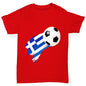 Greece Football Flag Paint Splat Boy's T-Shirt