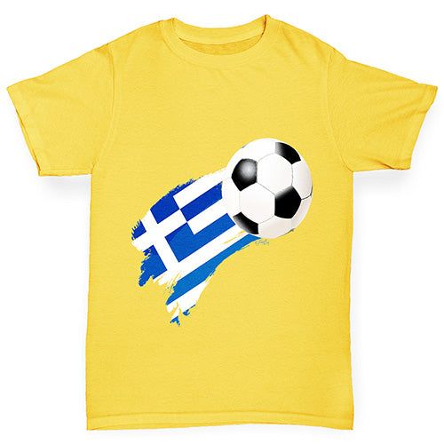 Greece Football Flag Paint Splat Girl's T-Shirt 