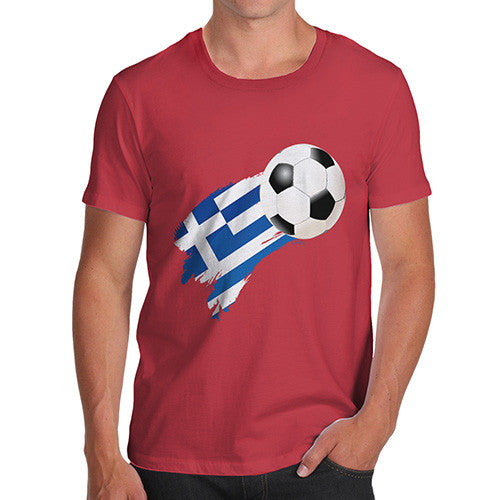 Greece Football Flag Paint Splat Men's T-Shirt