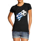 Greece Football Flag Paint Splat Women's T-Shirt 