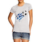 Greece Football Flag Paint Splat Women's T-Shirt 