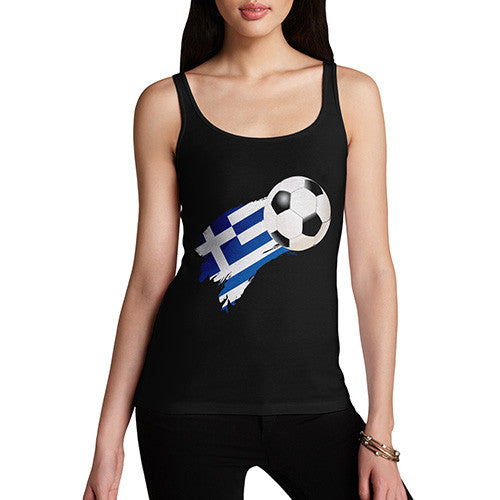 Greece Football Flag Paint Splat Women's Tank Top