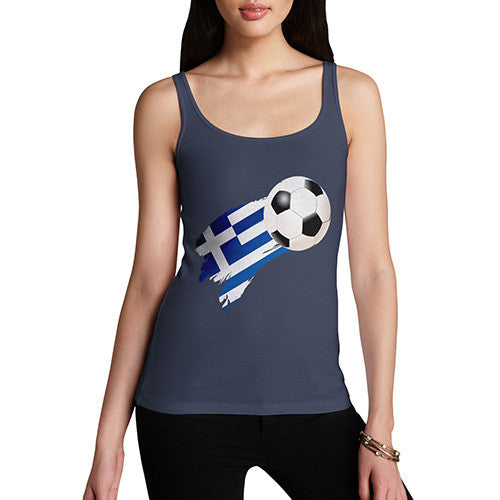 Greece Football Flag Paint Splat Women's Tank Top