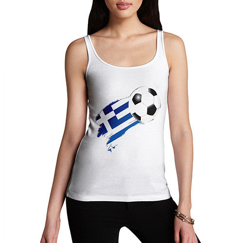 Greece Football Flag Paint Splat Women's Tank Top