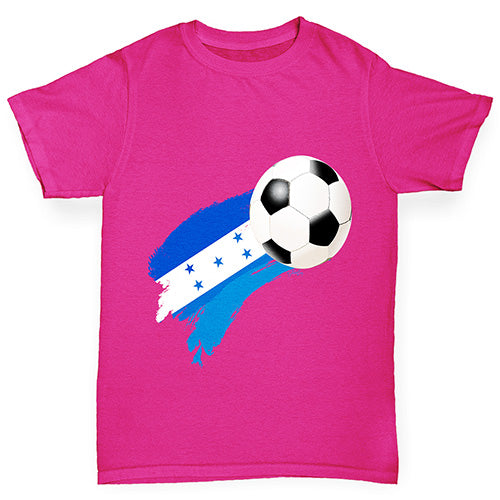 Honduras Football Flag Paint Splat Girl's T-Shirt 