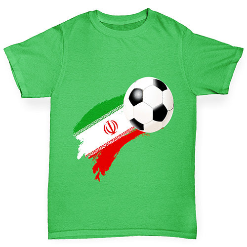 Iran Football Flag Paint Splat Boy's T-Shirt