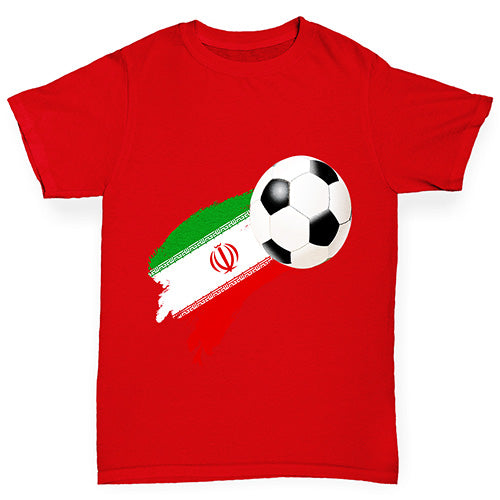 Iran Football Flag Paint Splat Boy's T-Shirt