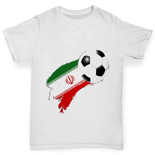 Iran Football Flag Paint Splat Boy's T-Shirt