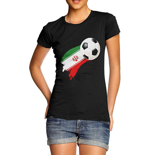 Iran Football Flag Paint Splat Women's T-Shirt 