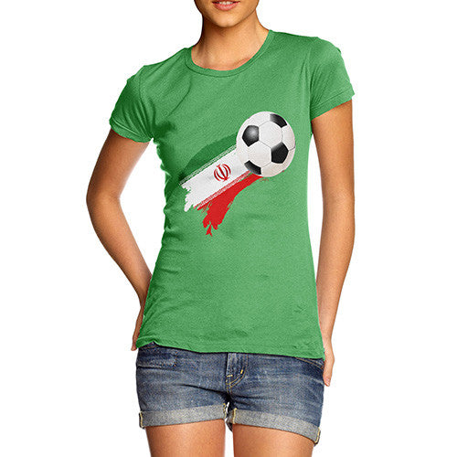 Iran Football Flag Paint Splat Women's T-Shirt 