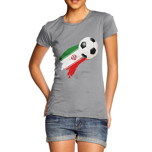 Iran Football Flag Paint Splat Women's T-Shirt 