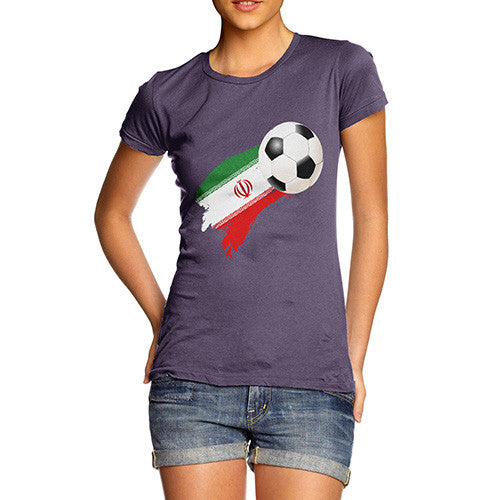 Iran Football Flag Paint Splat Women's T-Shirt 