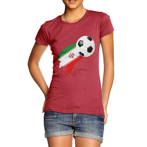 Iran Football Flag Paint Splat Women's T-Shirt 