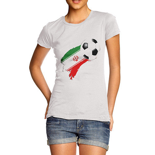 Iran Football Flag Paint Splat Women's T-Shirt 