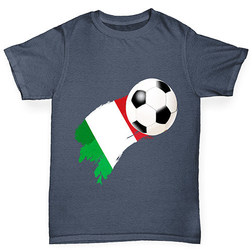 Italy Football Flag Paint Splat Boy's T-Shirt