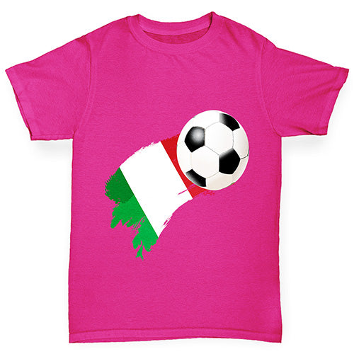 Italy Football Flag Paint Splat Girl's T-Shirt 