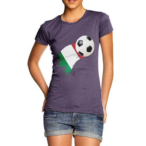 Italy Football Flag Paint Splat Women's T-Shirt 