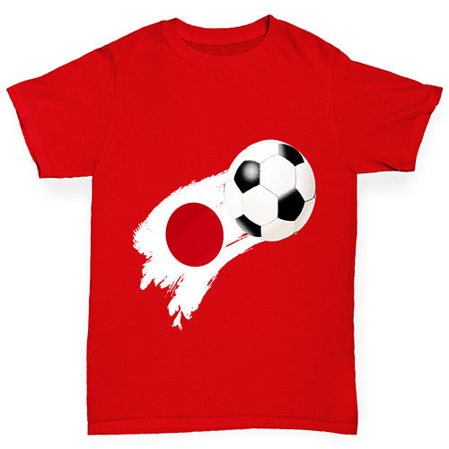 Japan Football Flag Paint Splat Girl's T-Shirt 