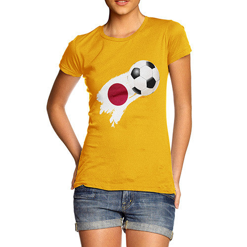 Japan Football Flag Paint Splat Women's T-Shirt 