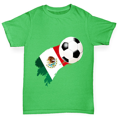 Mexico Football Flag Paint Splat Boy's T-Shirt