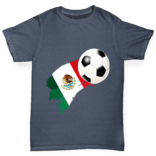 Mexico Football Flag Paint Splat Boy's T-Shirt