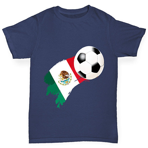 Mexico Football Flag Paint Splat Boy's T-Shirt