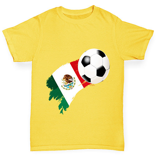 Mexico Football Flag Paint Splat Boy's T-Shirt