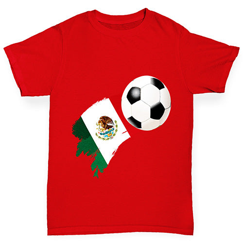 Mexico Football Flag Paint Splat Girl's T-Shirt 