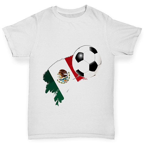 Mexico Football Flag Paint Splat Girl's T-Shirt 