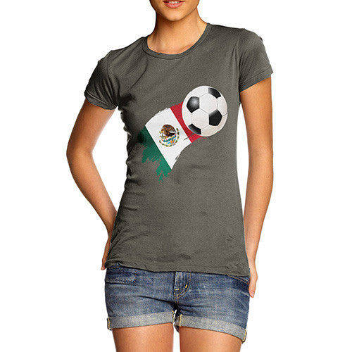 Mexico Football Flag Paint Splat Women's T-Shirt 