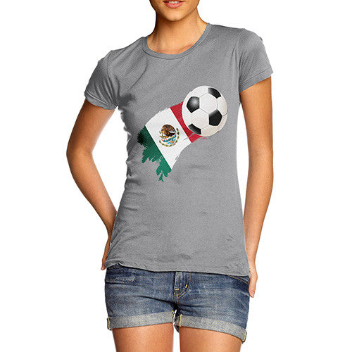 Mexico Football Flag Paint Splat Women's T-Shirt 