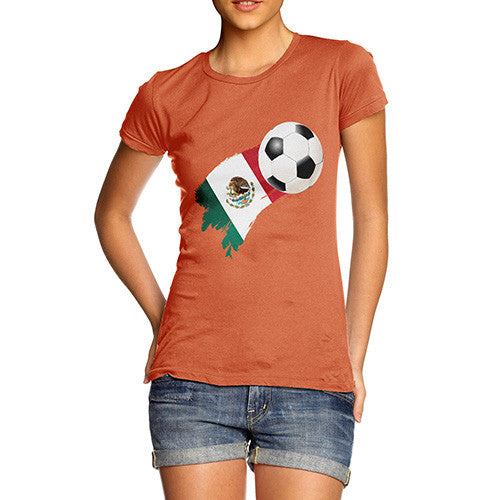 Mexico Football Flag Paint Splat Women's T-Shirt 