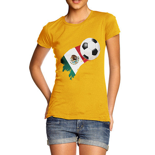 Mexico Football Flag Paint Splat Women's T-Shirt 