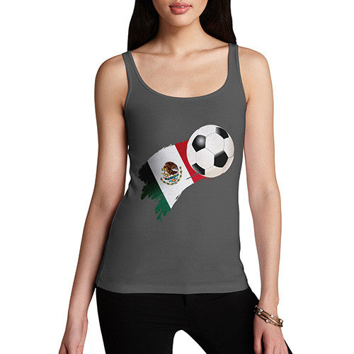 Mexico Football Flag Paint Splat Women's Tank Top