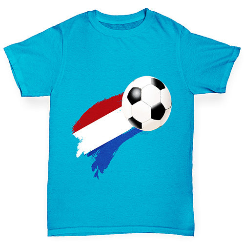 Netherlands Football Flag Paint Splat Boy's T-Shirt