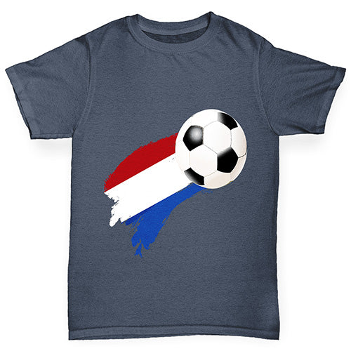 Netherlands Football Flag Paint Splat Boy's T-Shirt