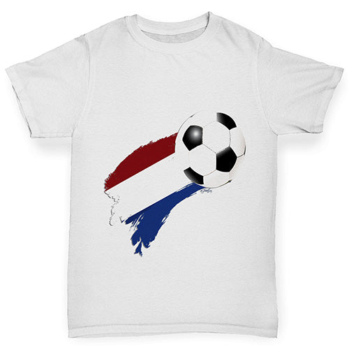 Netherlands Football Flag Paint Splat Boy's T-Shirt