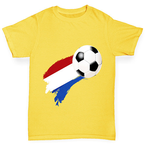 Netherlands Football Flag Paint Splat Boy's T-Shirt