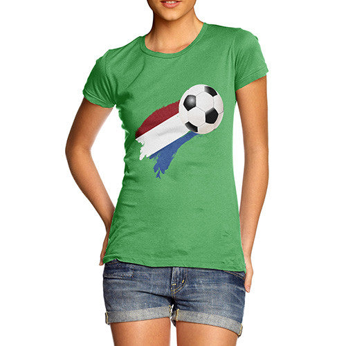 Netherlands Football Flag Paint Splat Women's T-Shirt 